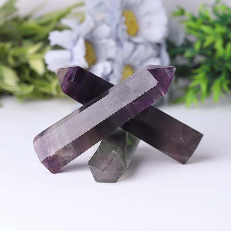 Natural Rainbow Fluorite Points Crystal Tower for Collection Wholesale Crystals