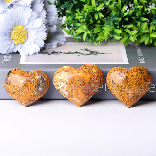 2.0-2.5" Crazy Agate Heart Shape Crystal Carving Wholesale Crystals