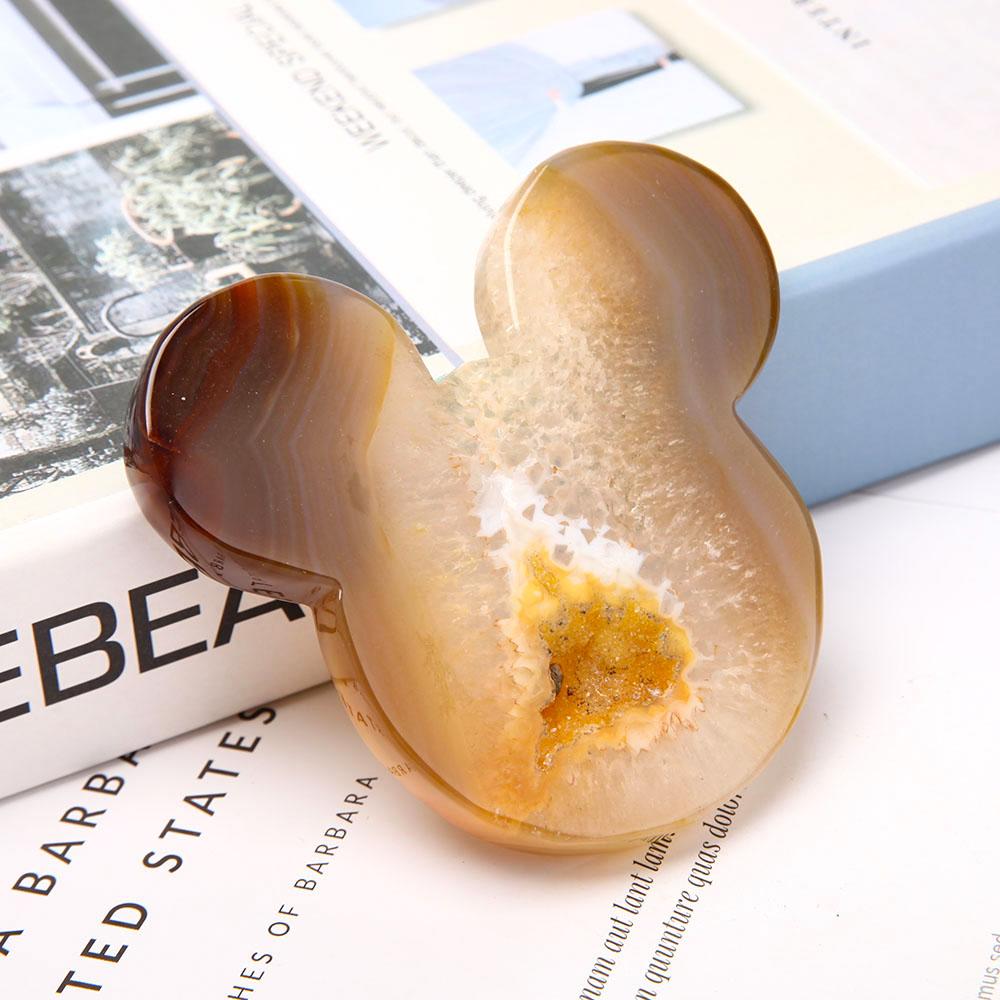 Druzy Agate Mickey Head Carvings Wholesale Crystals