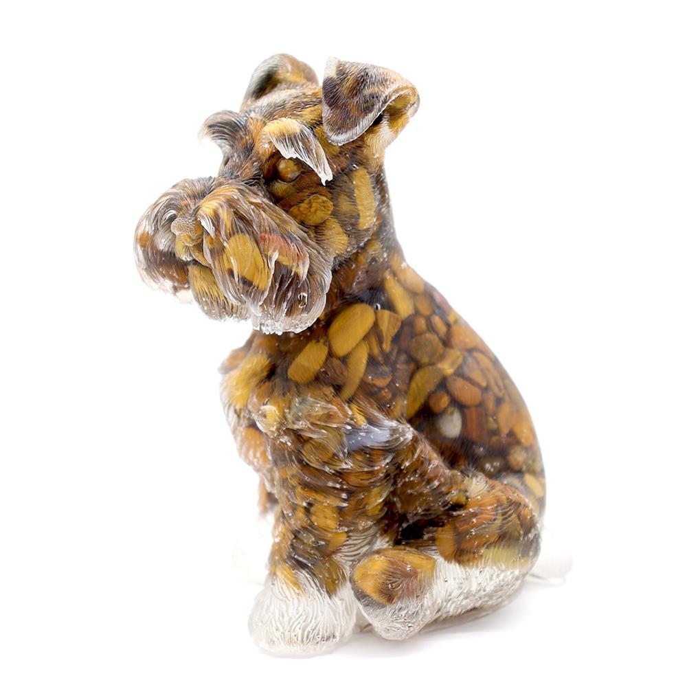 Tiger Eye Crystal Chips Resin Dog Figurines Wholesale Crystals