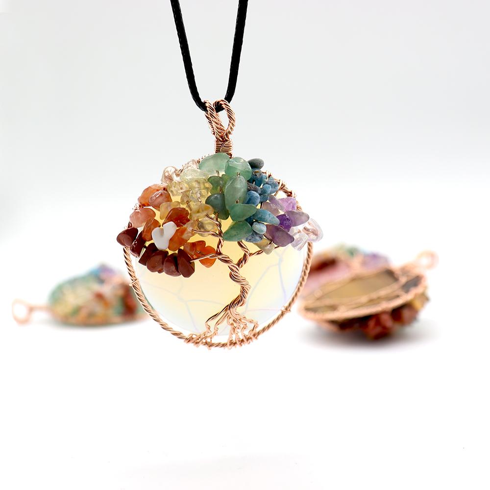 Tree of Life Pendant, Chakra Charm, Quartz Chips, Chakra Pendant Wholesale Crystals