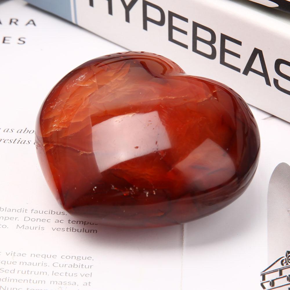 8cm Carnelian Heart Shape Carvings Wholesale Crystals