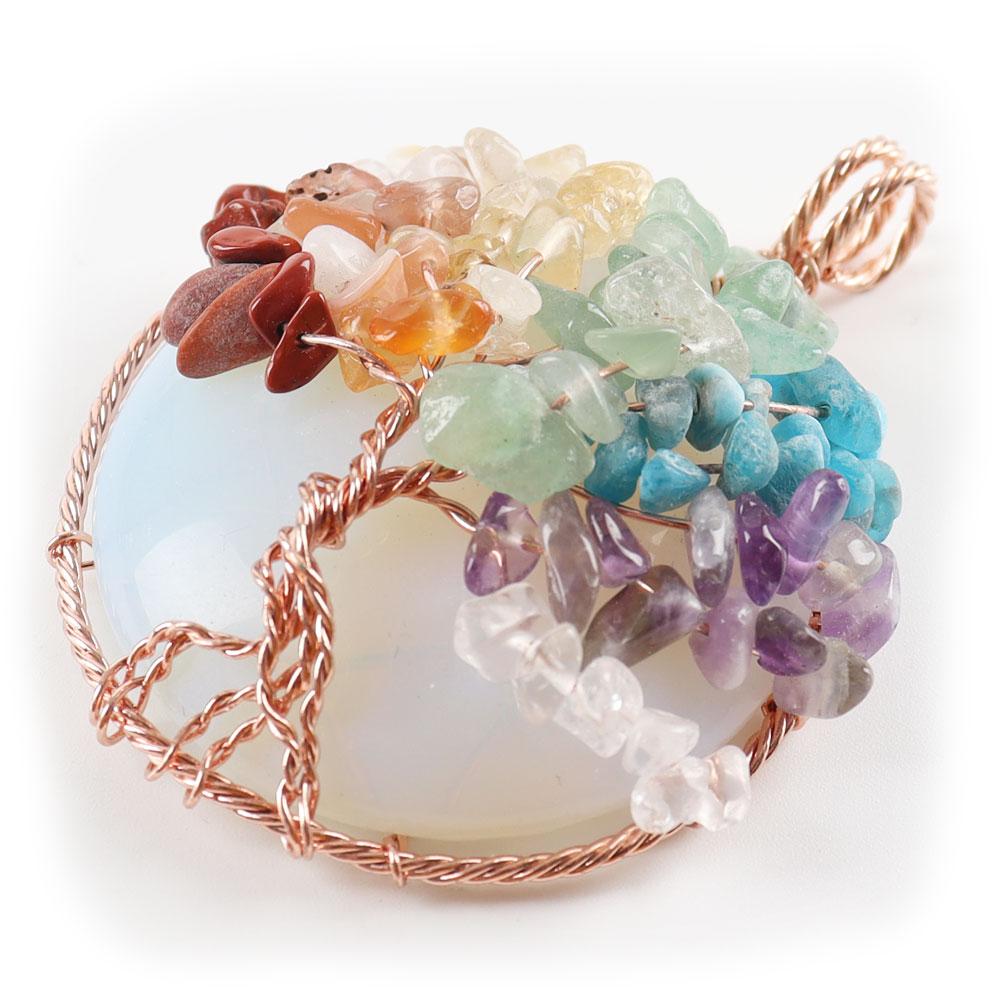 Tree of Life Pendant, Chakra Charm, Quartz Chips, Chakra Pendant Wholesale Crystals