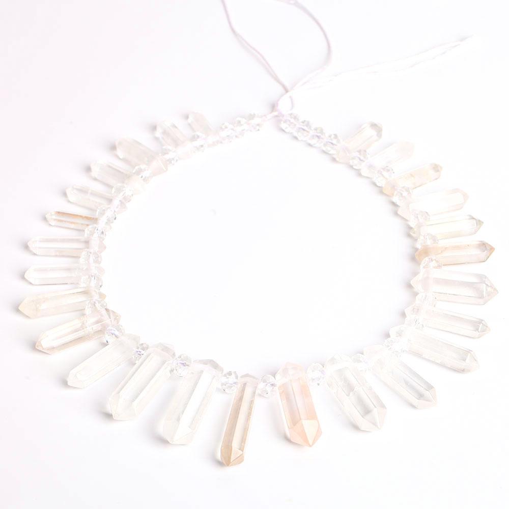 Clear Quartz Crystal Point Chain String for DIY Wholesale Crystals