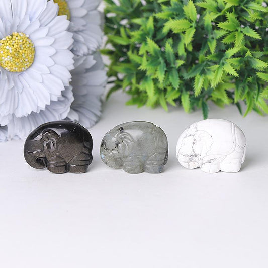 1.5" Elephant Crystal Carvings Wholesale Crystals