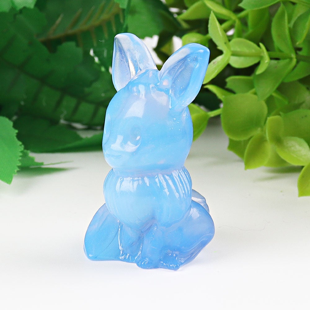 1.95" Blue Opalite Pokemon Evee Crystal Carvings Wholesale Crystals