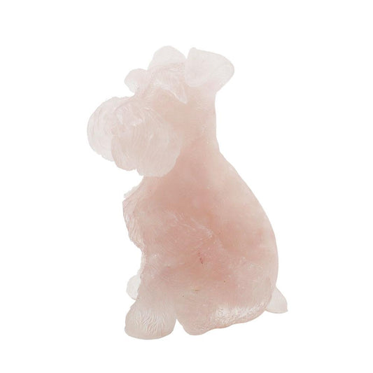 Rose Quartz Gravel Resin Dog Figurines Schnauzer Wholesale Crystals