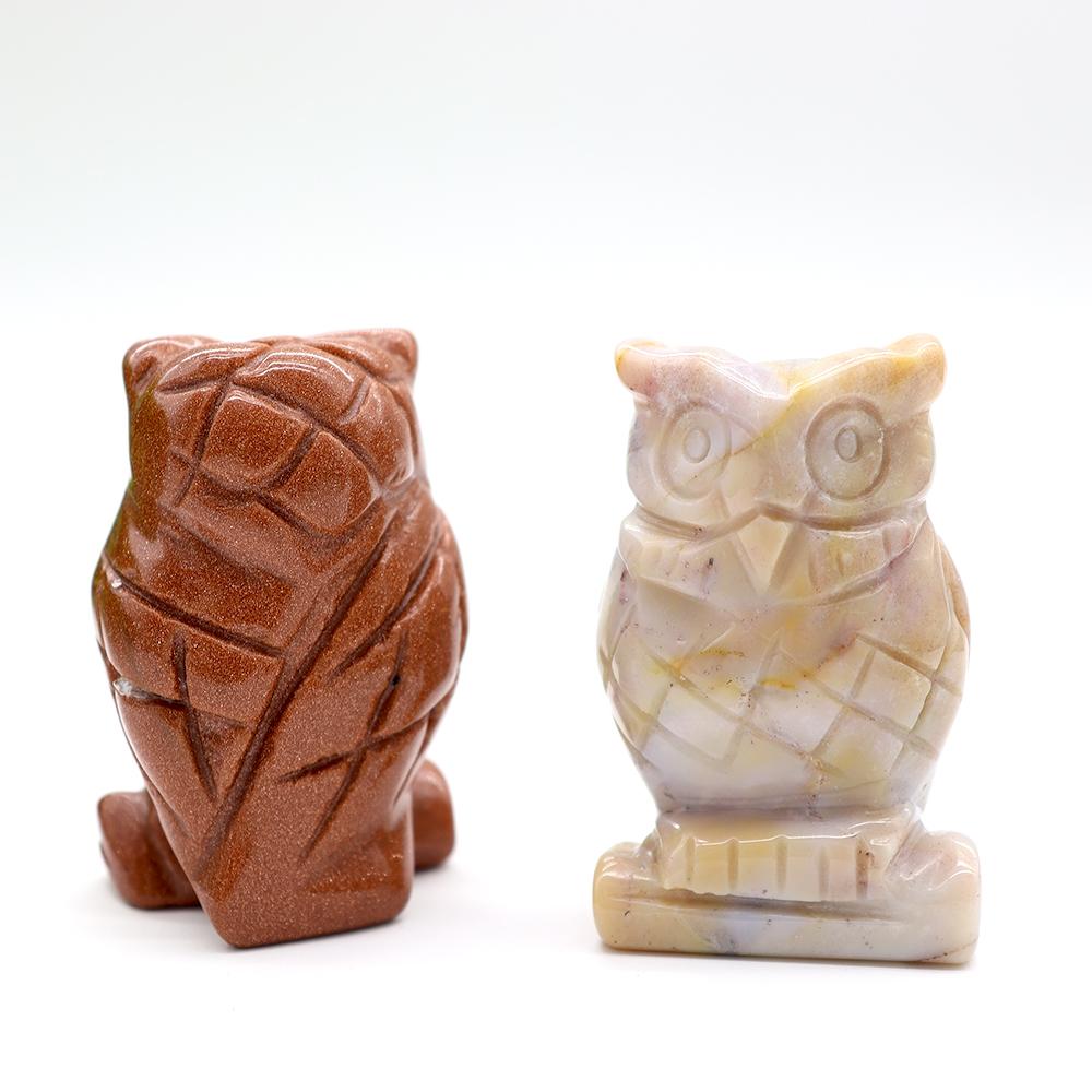 Hand Carved Owl Shaped Crystal Animal Carving Wholesale Crystals