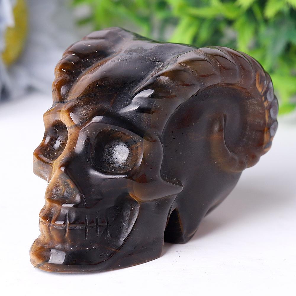 Tiger Eye Crystal Skull Carvings Wholesale Crystals