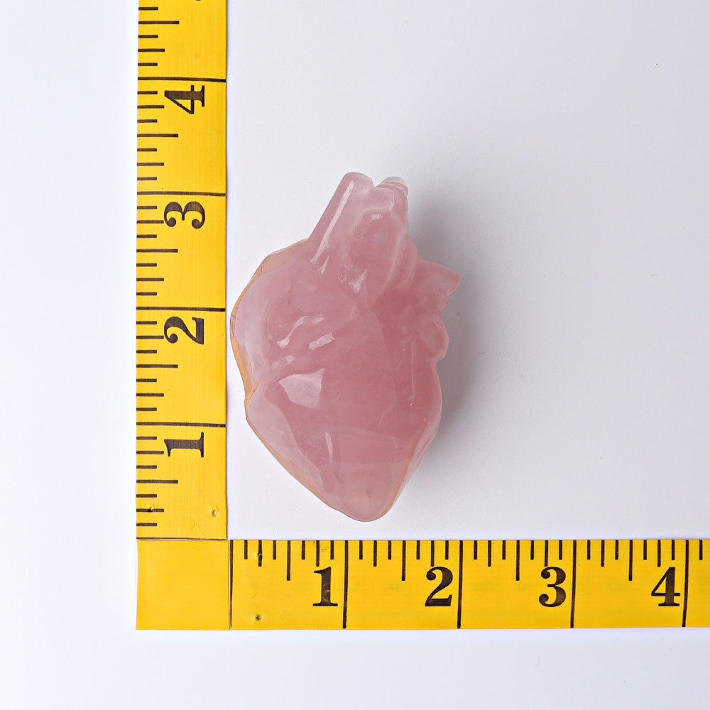 2.6" Rose Quartz Heart Crystal Carvings Wholesale Crystals