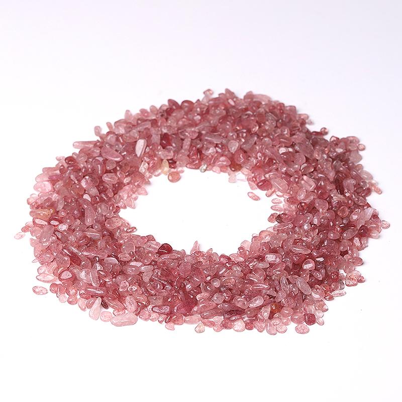 0.1kg Different Size Natural Strawberry Quartz Chips Crystal Chips for Decoration Wholesale Crystals