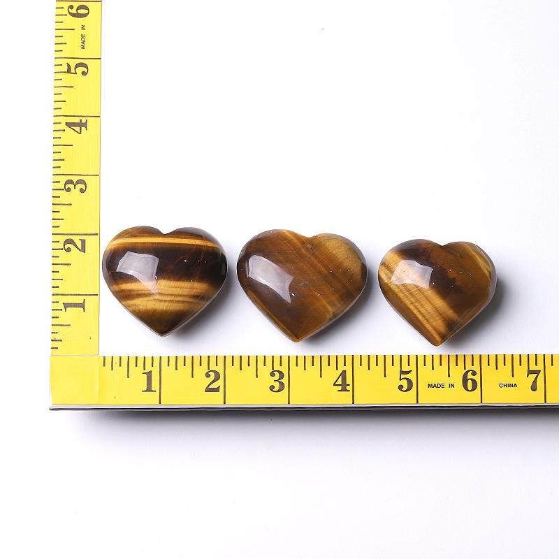 2" Tiger's Eye Heart Crystal Carvings Wholesale Crystals