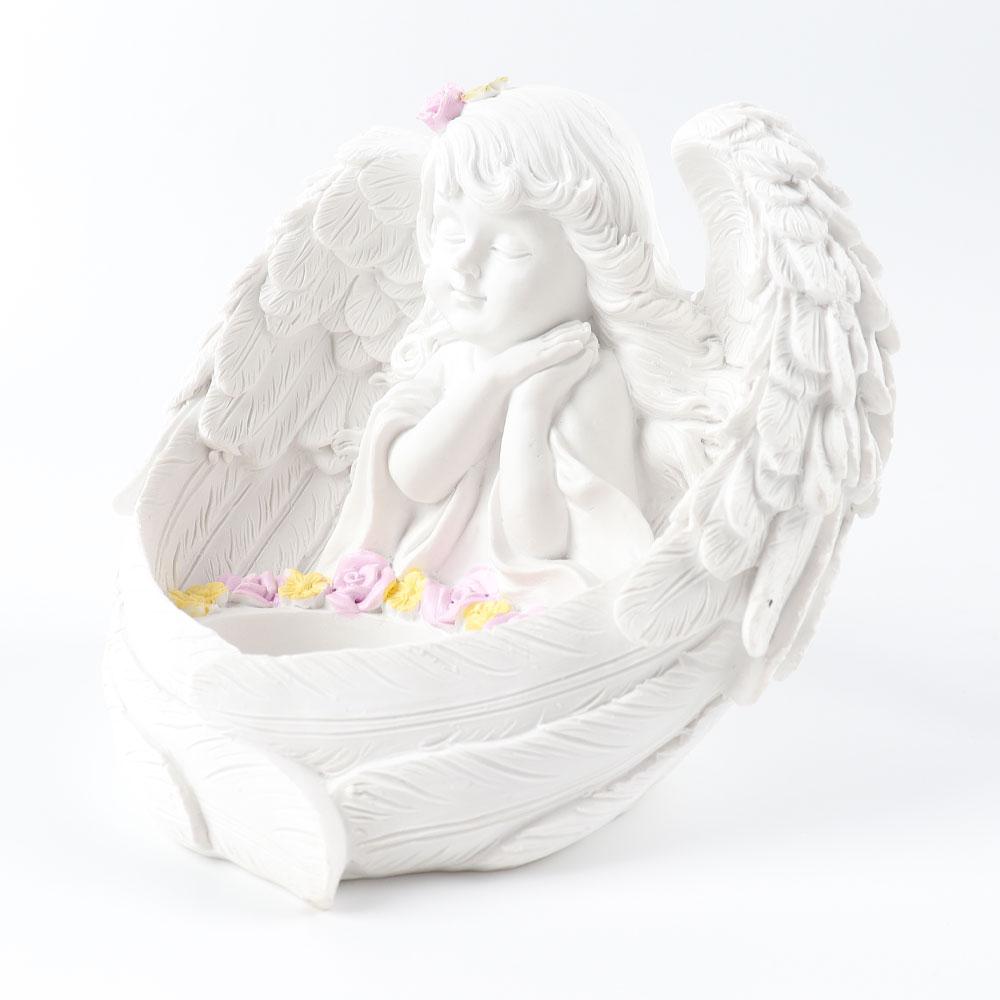 Resin White Cute Baby Angel Stand Wholesale Crystals