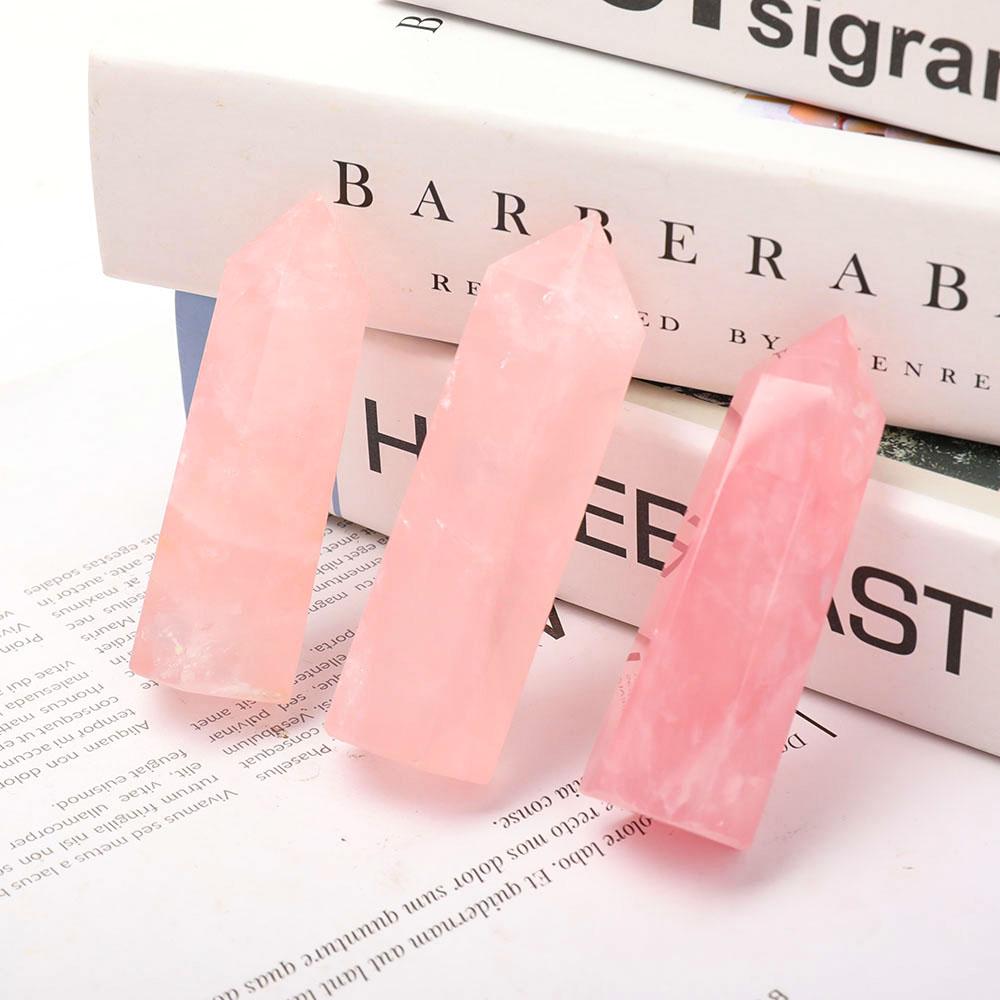 Set of 3 Rose Quartz Points Wholesale Crystals