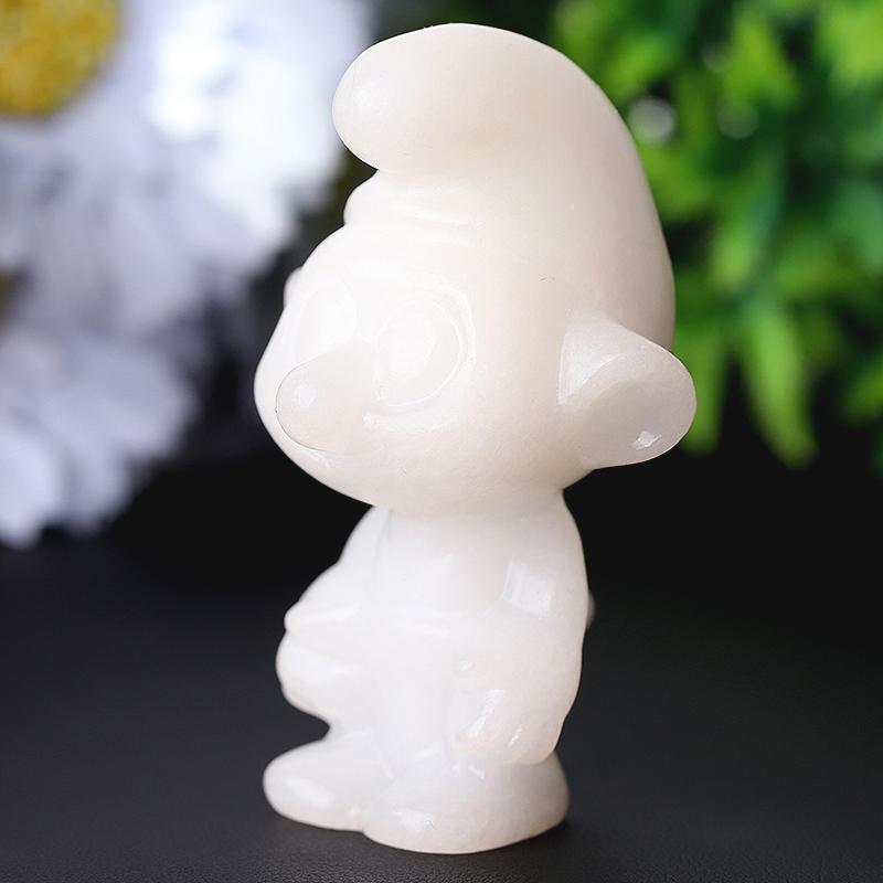 2.6" White Jade The Smurfs Crystal Carvings Wholesale Crystals