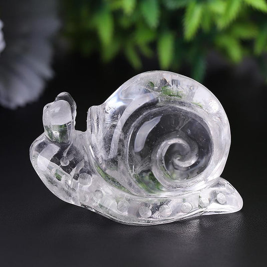 1.2-1.5" Clear Quartz Snail Crystal Carvings Wholesale Crystals