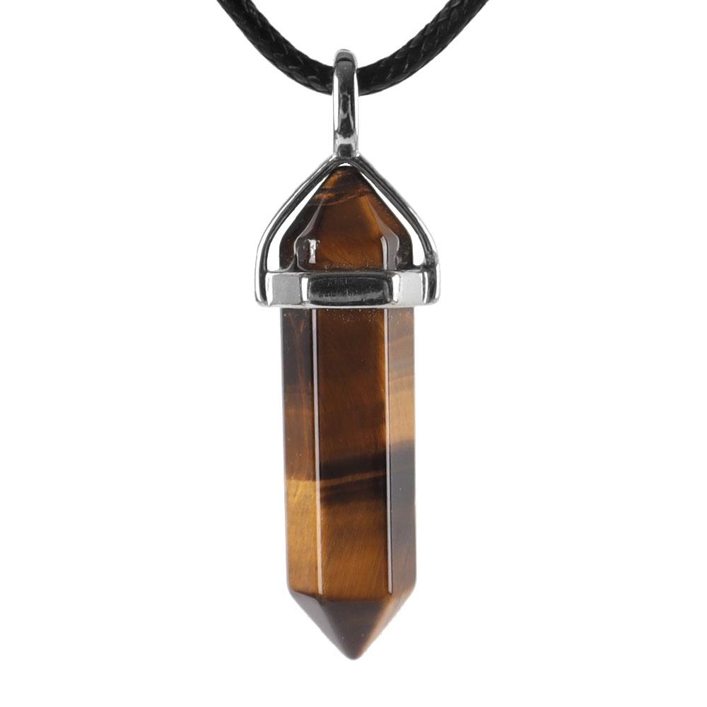 Natural Semi-Precious Gemstone Crystal Healing Hexagonal Point Chakra Pendant Wholesale Crystals