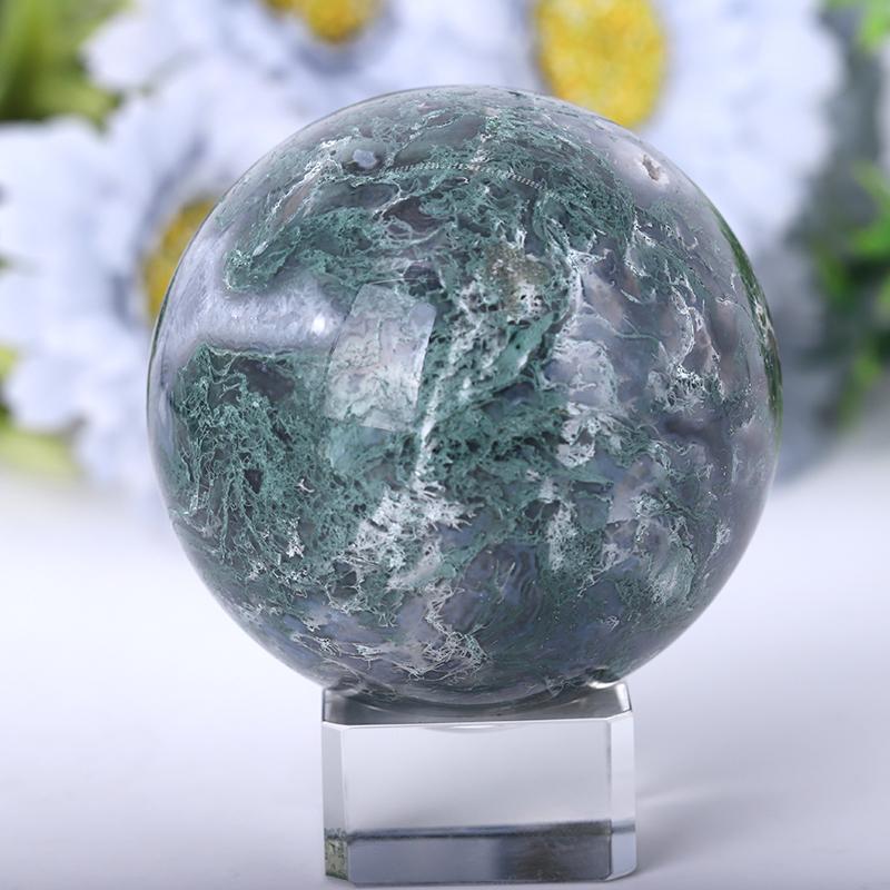 2.0"-4.5" Moss Agate Sphere Wholesale Crystals