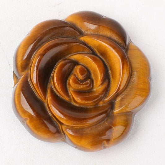 Undrilled Tiger Eye Rose Shape Pendants Wholesale Crystals