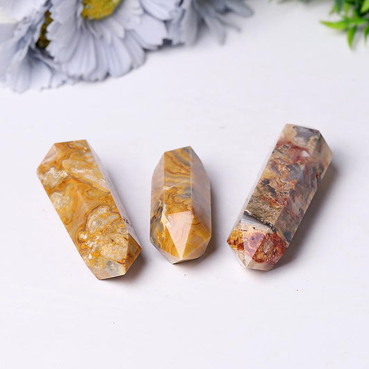 Wholesale Natural Crazy Agate Double Terminated Point Healing Point Wholesale Crystals