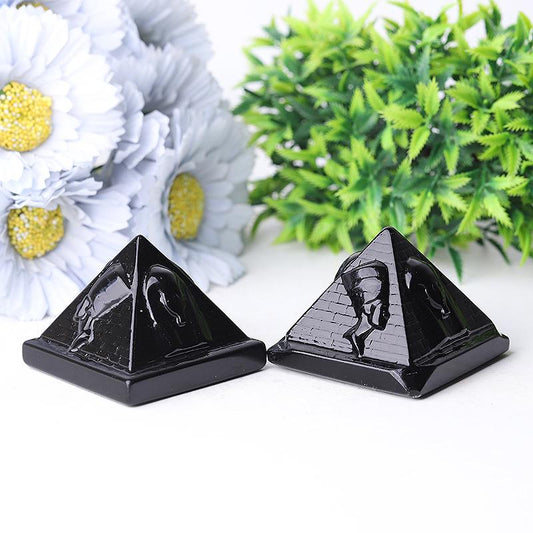 2.2" Pyramid with Pharaoh Crystal Carvings Wholesale Crystals